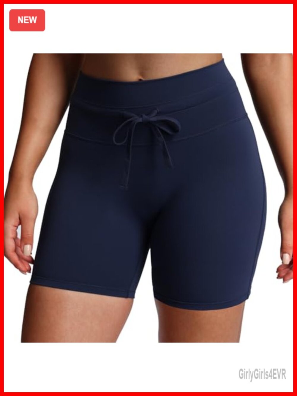 Drawstring Ultra High Rise V Back Seam Biker Shorts for Gym Yoga Running